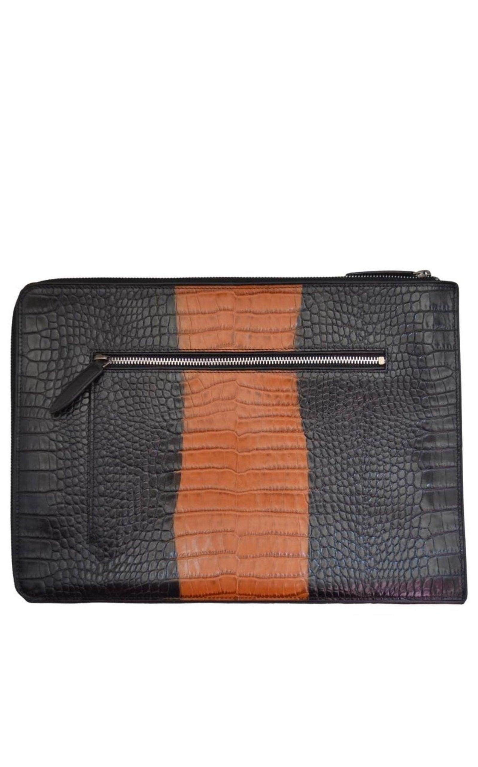 Croc Print Leather Folio iPad Case Dries Van Noten