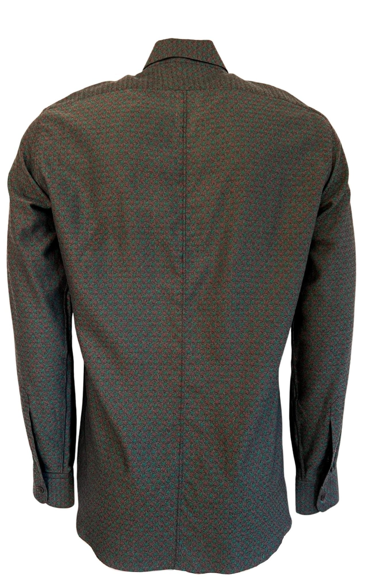 Dries Van Noten Curley Print Green Cotton Shirt - Runway Catalog