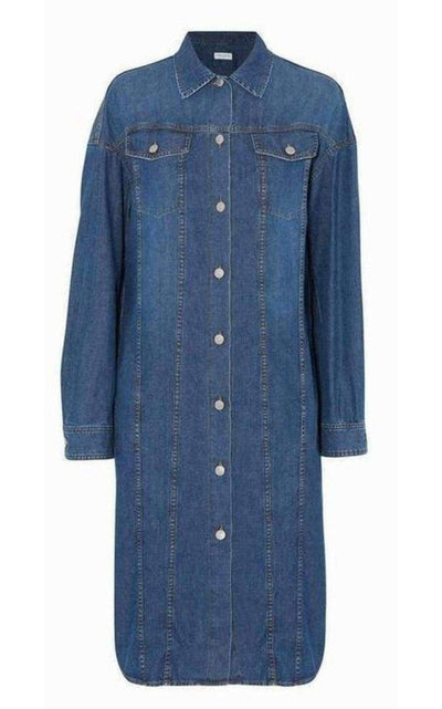 Dries Van Noten Doralie Blue Denim Shirt Dress - Runway Catalog