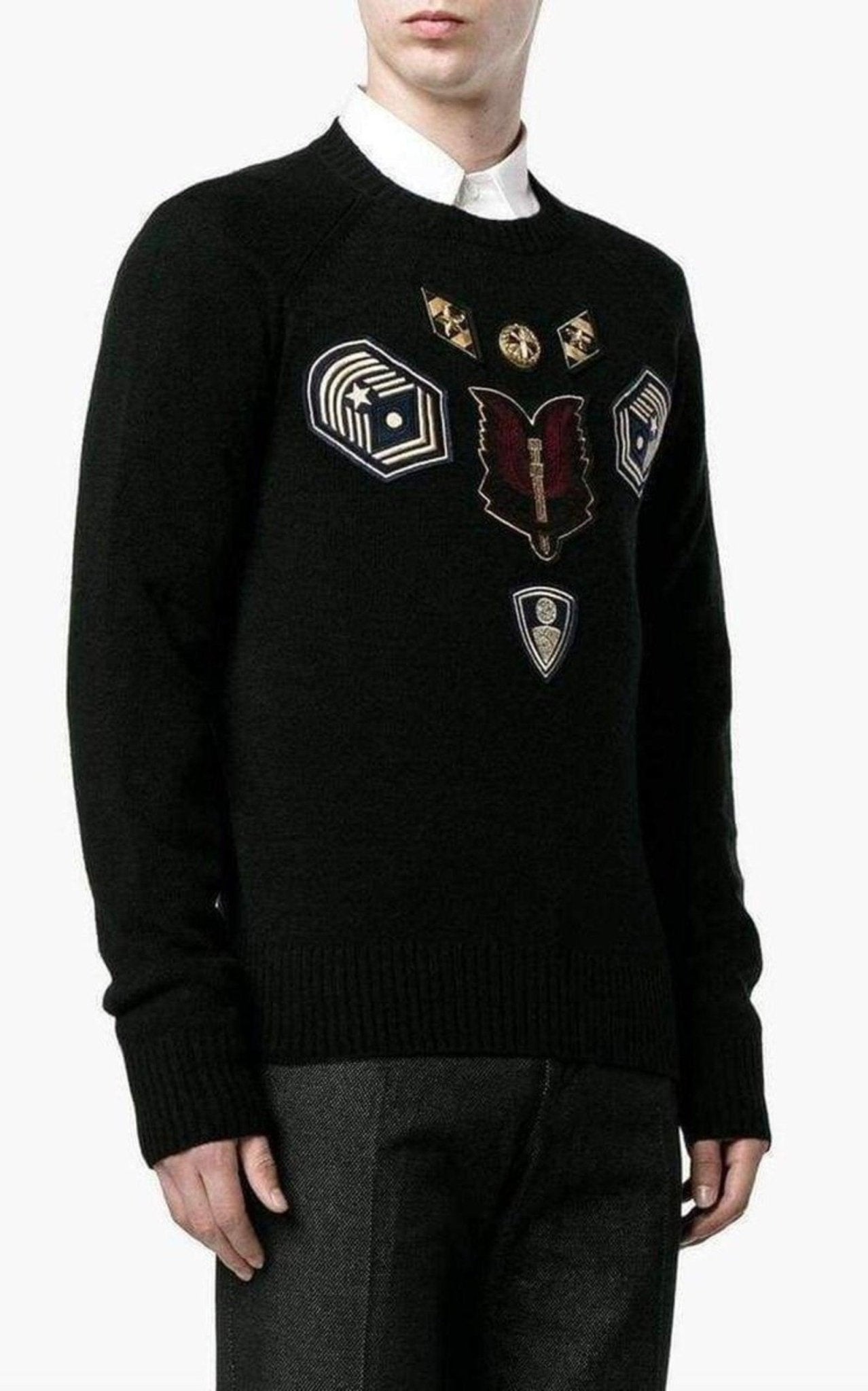 Dries Van Noten Embroidered Master Patch Cashmere Sweater - Runway Catalog