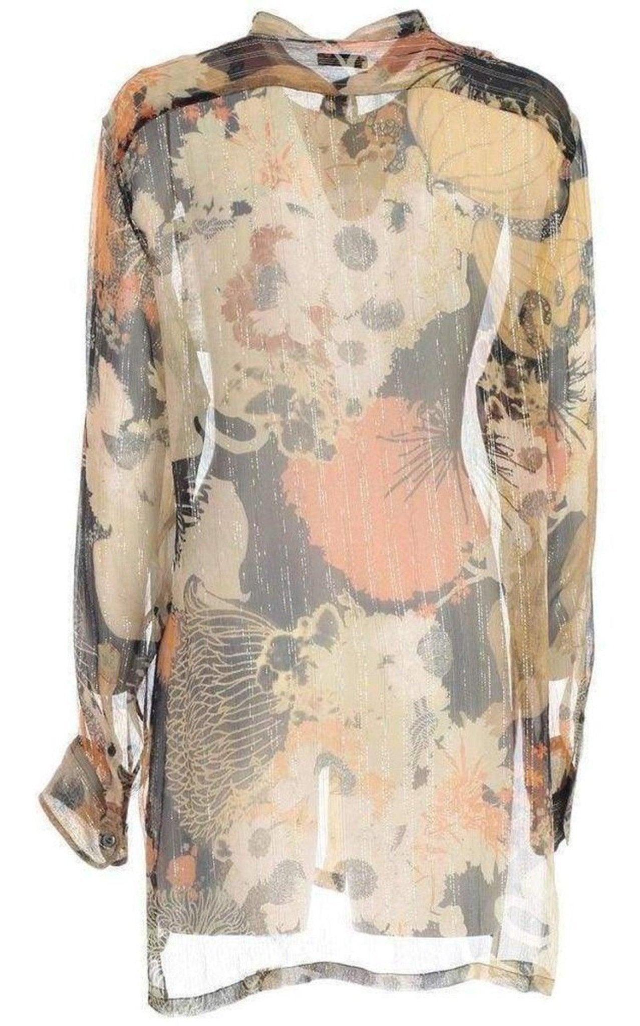 Dries Van Noten Floral Print Silk Chiffon Shirt - Runway Catalog