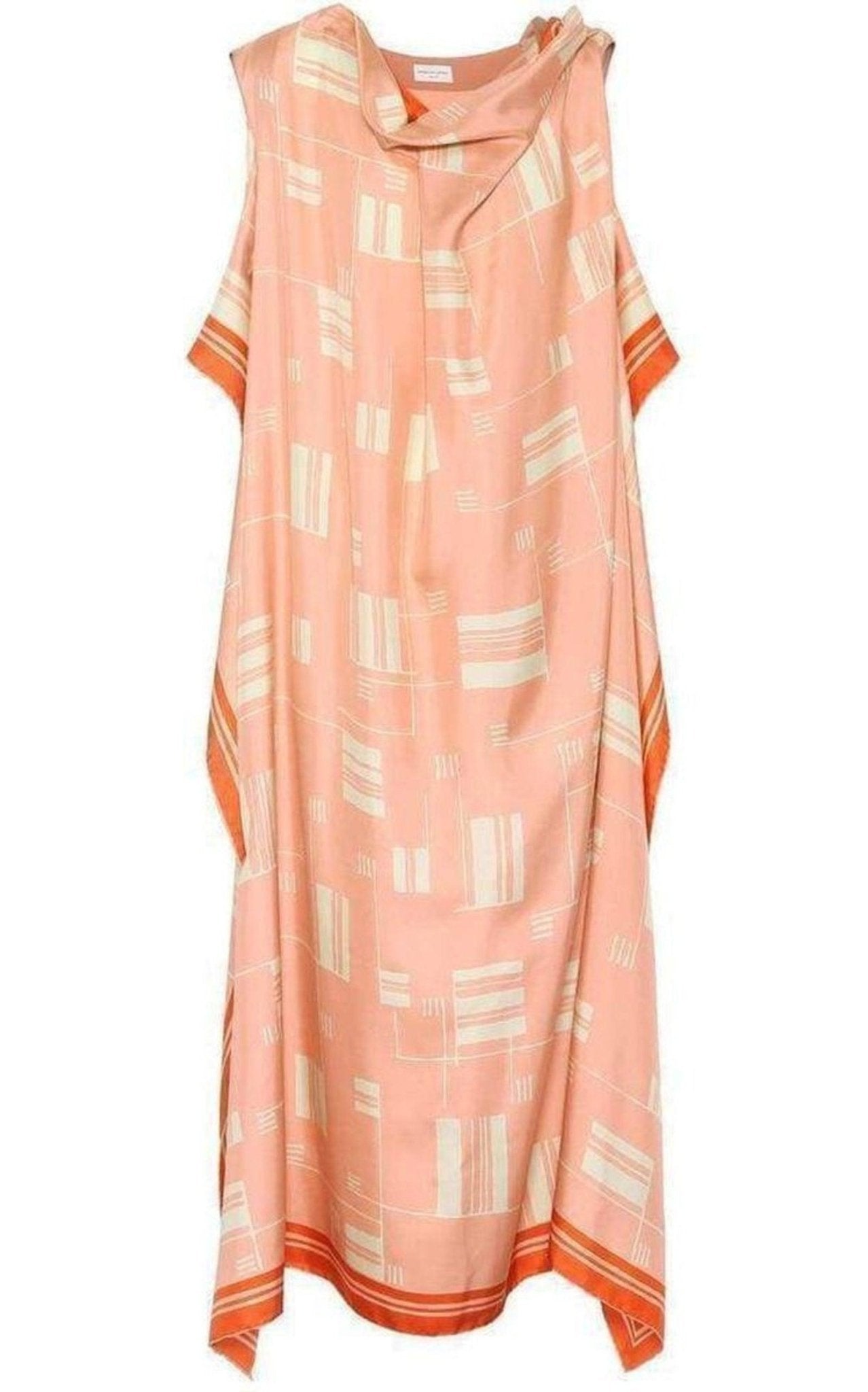 Dries Van Noten Geometric Silk Overlay Dress - Runway Catalog