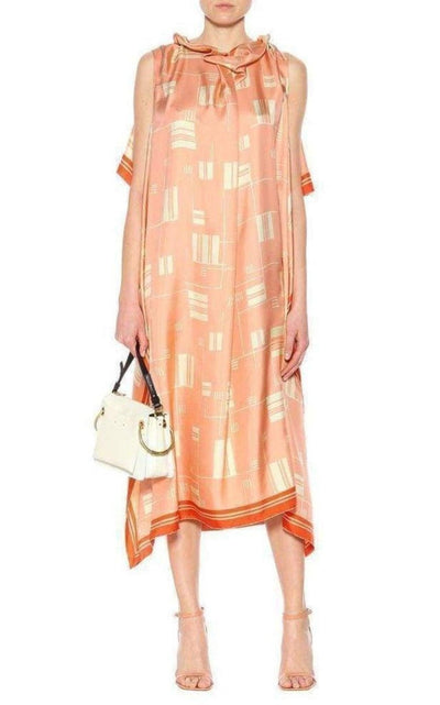 Dries Van Noten Geometric Silk Overlay Dress - Runway Catalog