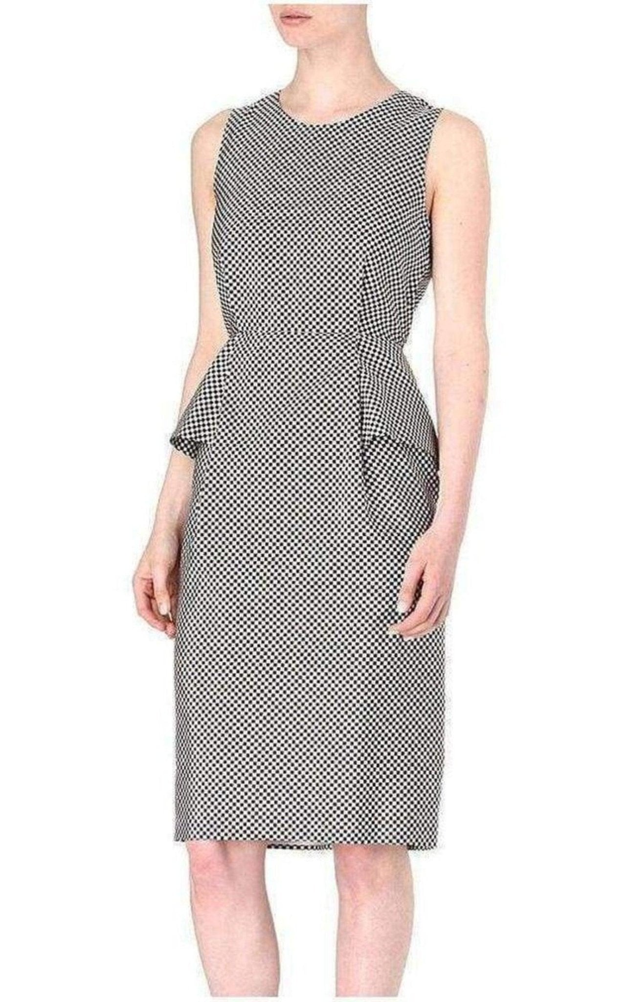 Dries Van Noten Monochrome Silk Peplum Waist Dress - Runway Catalog