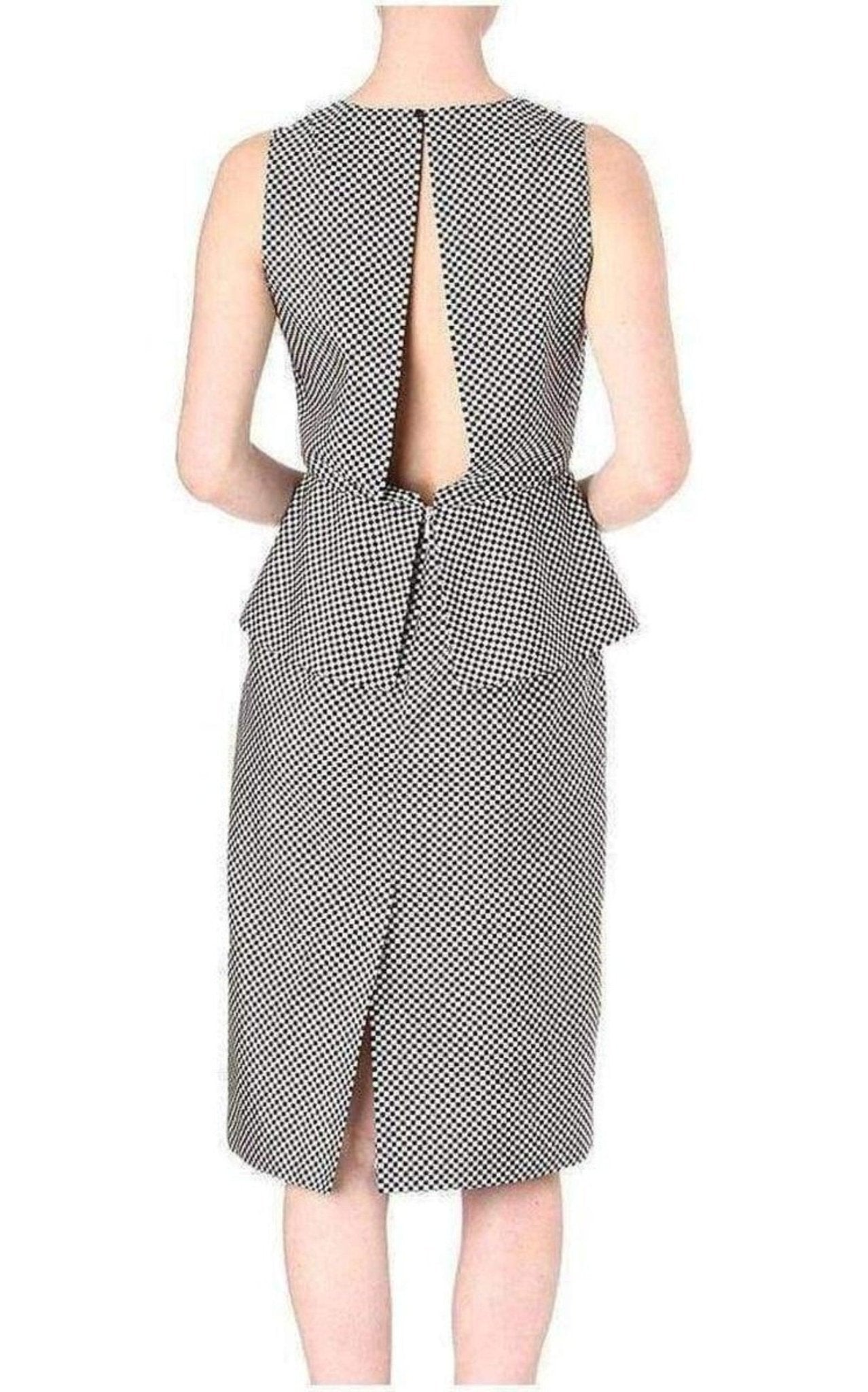 Dries Van Noten Monochrome Silk Peplum Waist Dress - Runway Catalog