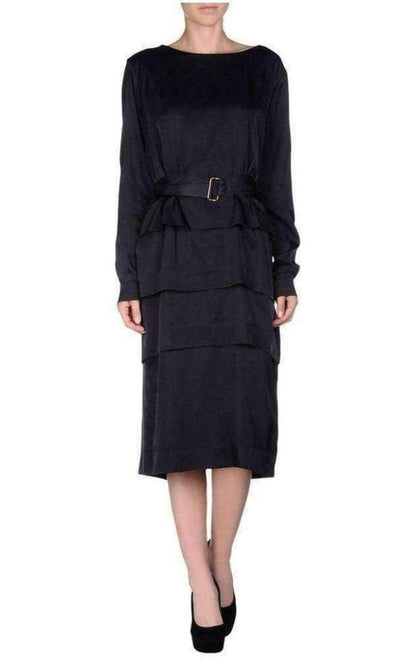 Navy Cotton Blend Layered Dress Dries Van Noten