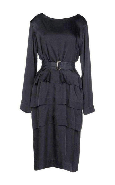 Dries Van Noten Navy Cotton Blend Layered Dress - Runway Catalog