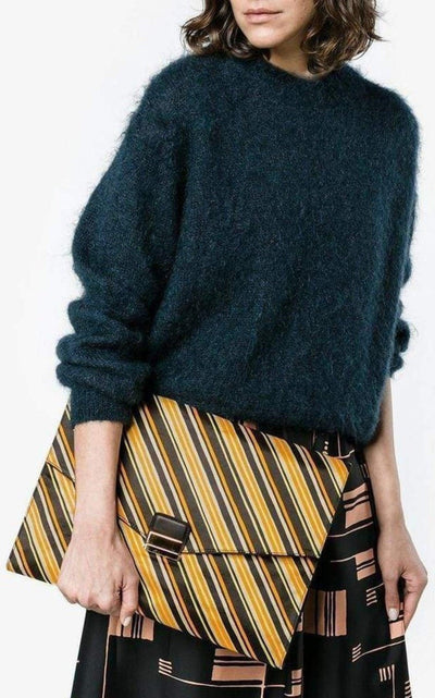 Dries Van Noten Stripe Large Envelope Clutch - Runway Catalog