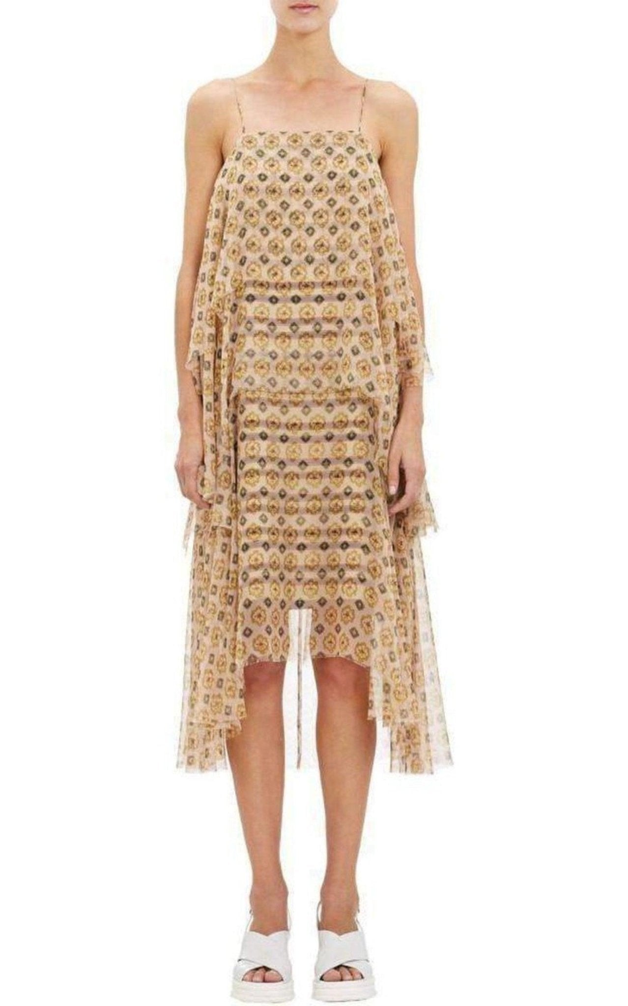 Dries Van Noten Tiered Chiffon Slip Silk Dress - Runway Catalog