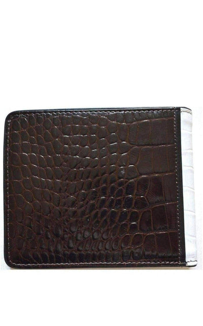 Two Tone Crock Print Leather Wallet Dries Van Noten