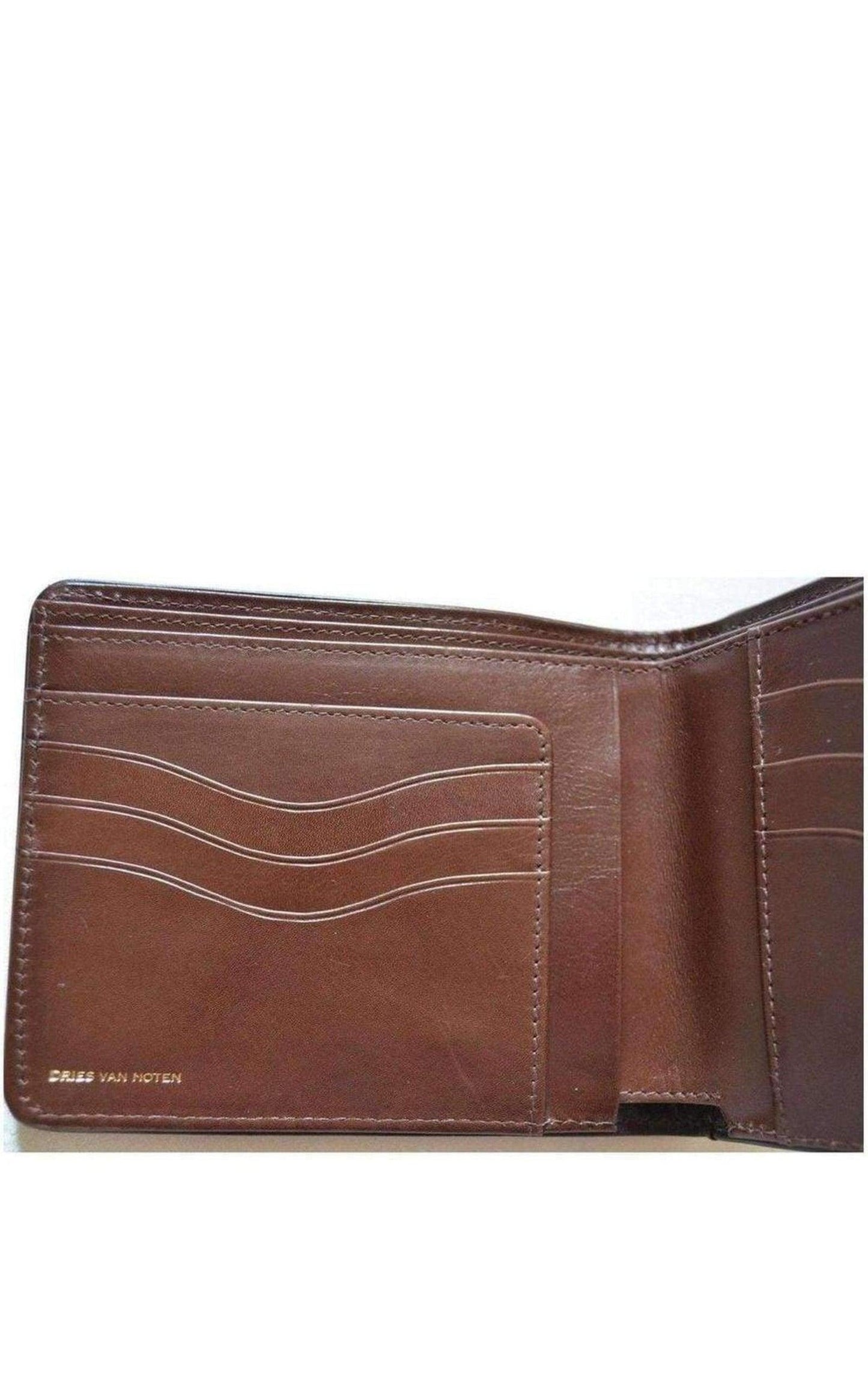 Two Tone Crock Print Leather Wallet Dries Van Noten