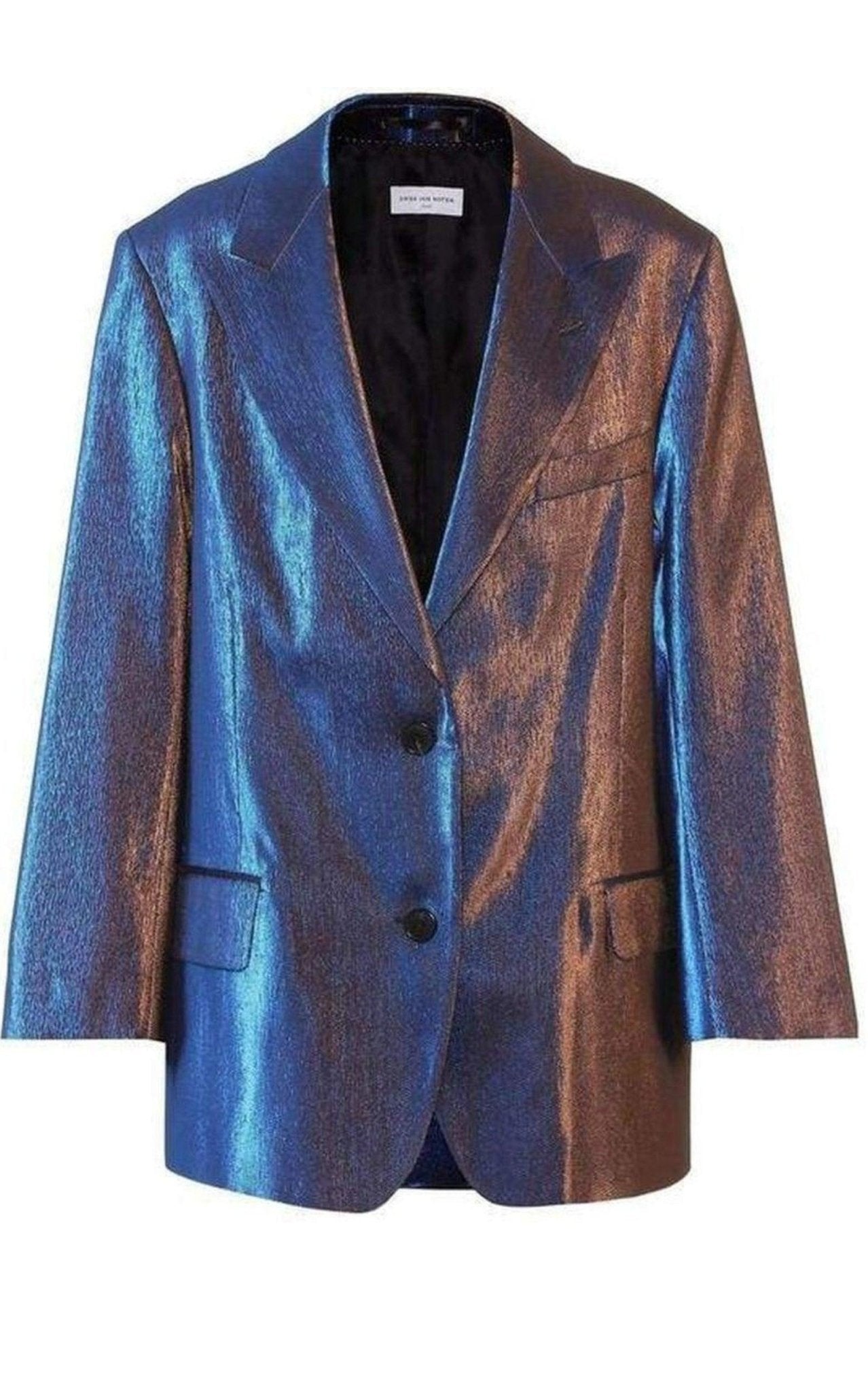 Dries Van Noten Two - Tone Lamé Blazer - Runway Catalog