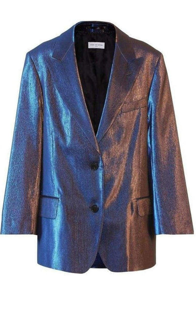 Dries Van Noten Two - Tone Lamé Blazer - Runway Catalog