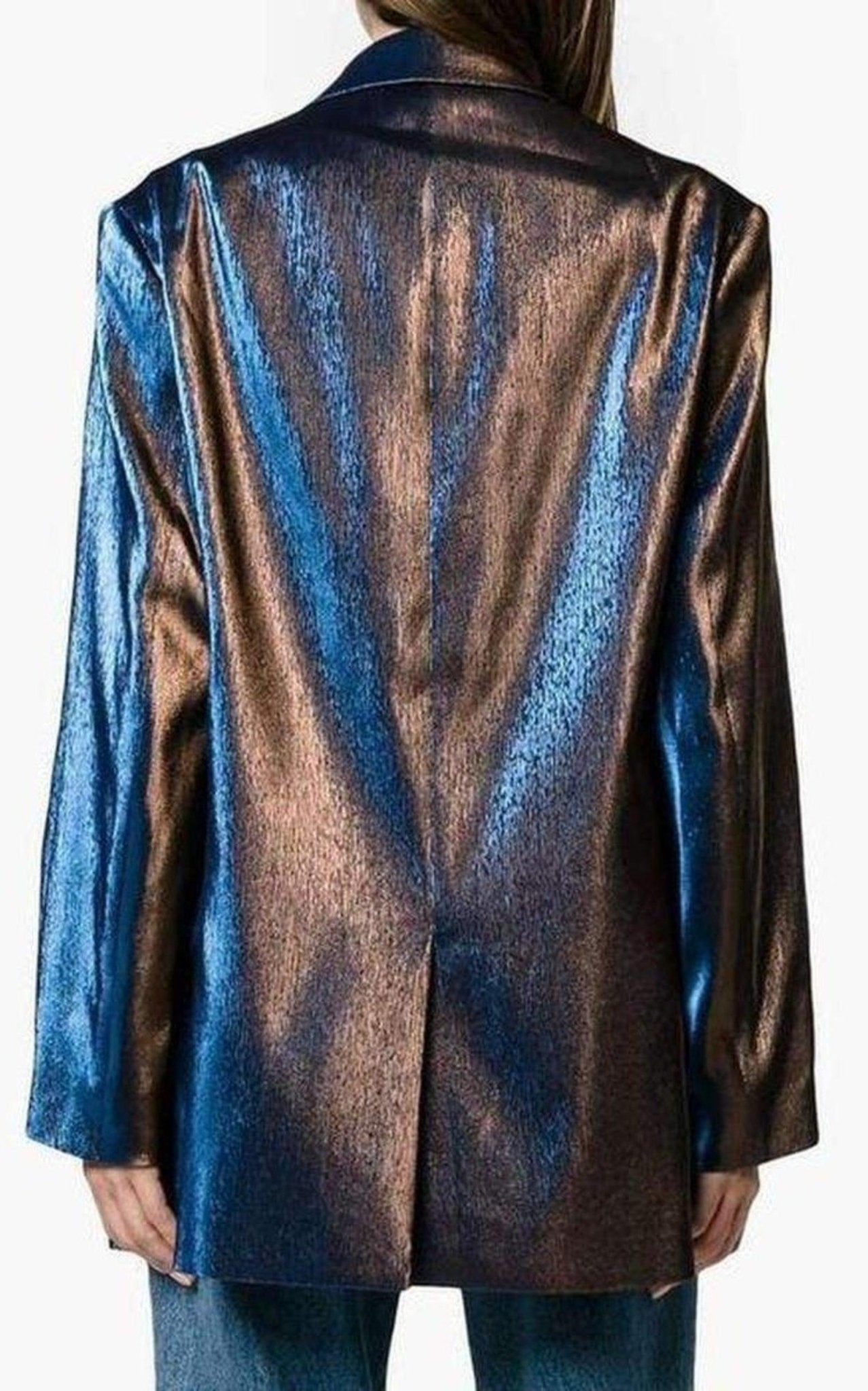 Dries Van Noten Two - Tone Lamé Blazer - Runway Catalog