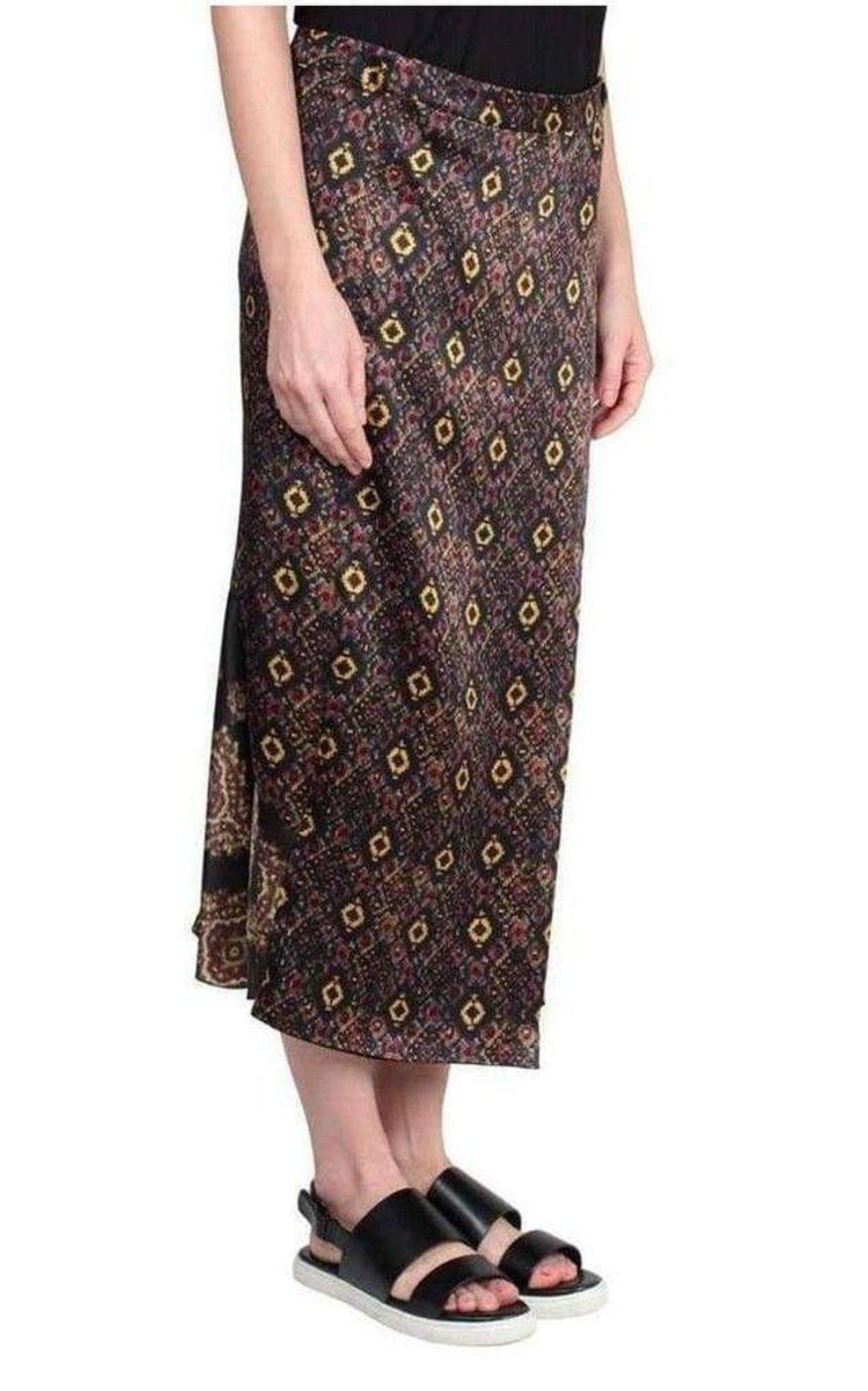 Wrap Silk Blend Skirt Dries Van Noten