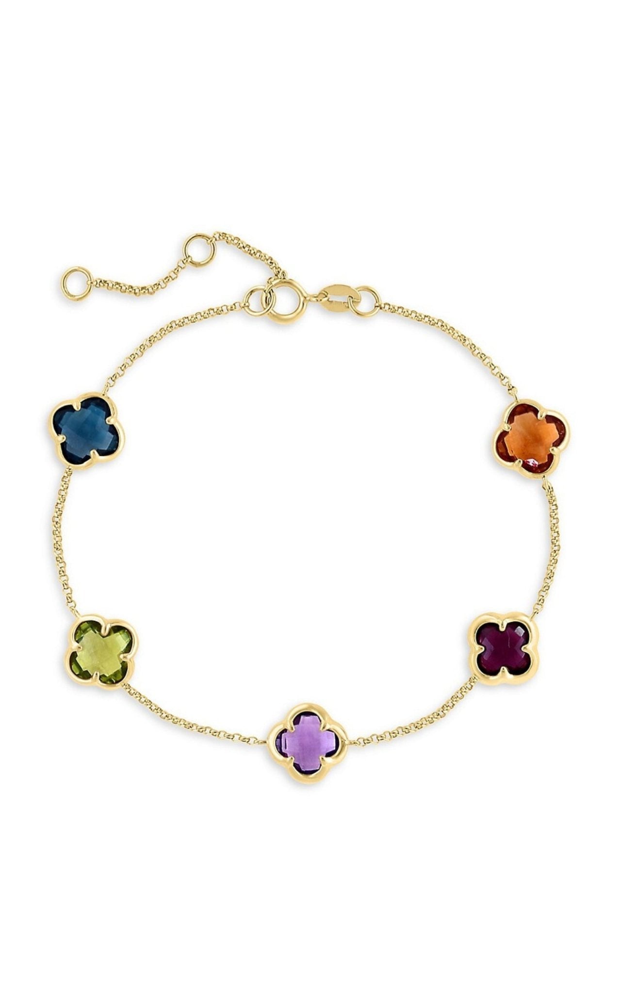 Effy Multi - Gemstone Clover Link Bracelet (6 - 3/4 ct. t.w.) in 14k Gold - Runway Catalog