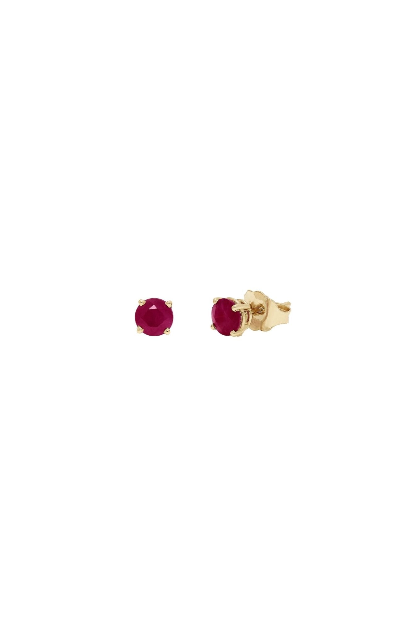 Effy Ruby Royale 14K Yellow Gold Round Solitaire Ruby Stud Earrings, 1.14 TCW - Runway Catalog