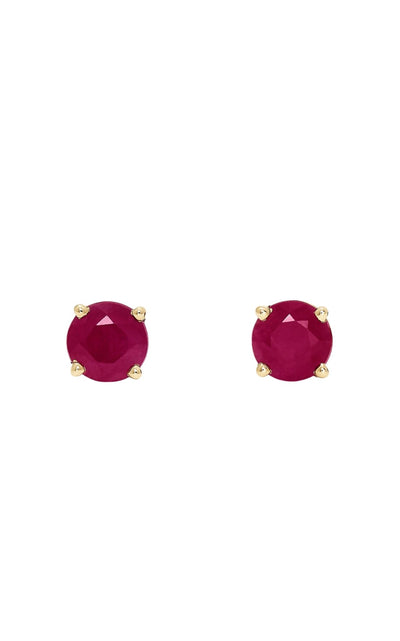 Effy Ruby Royale 14K Yellow Gold Round Solitaire Ruby Stud Earrings, 1.14 TCW - Runway Catalog