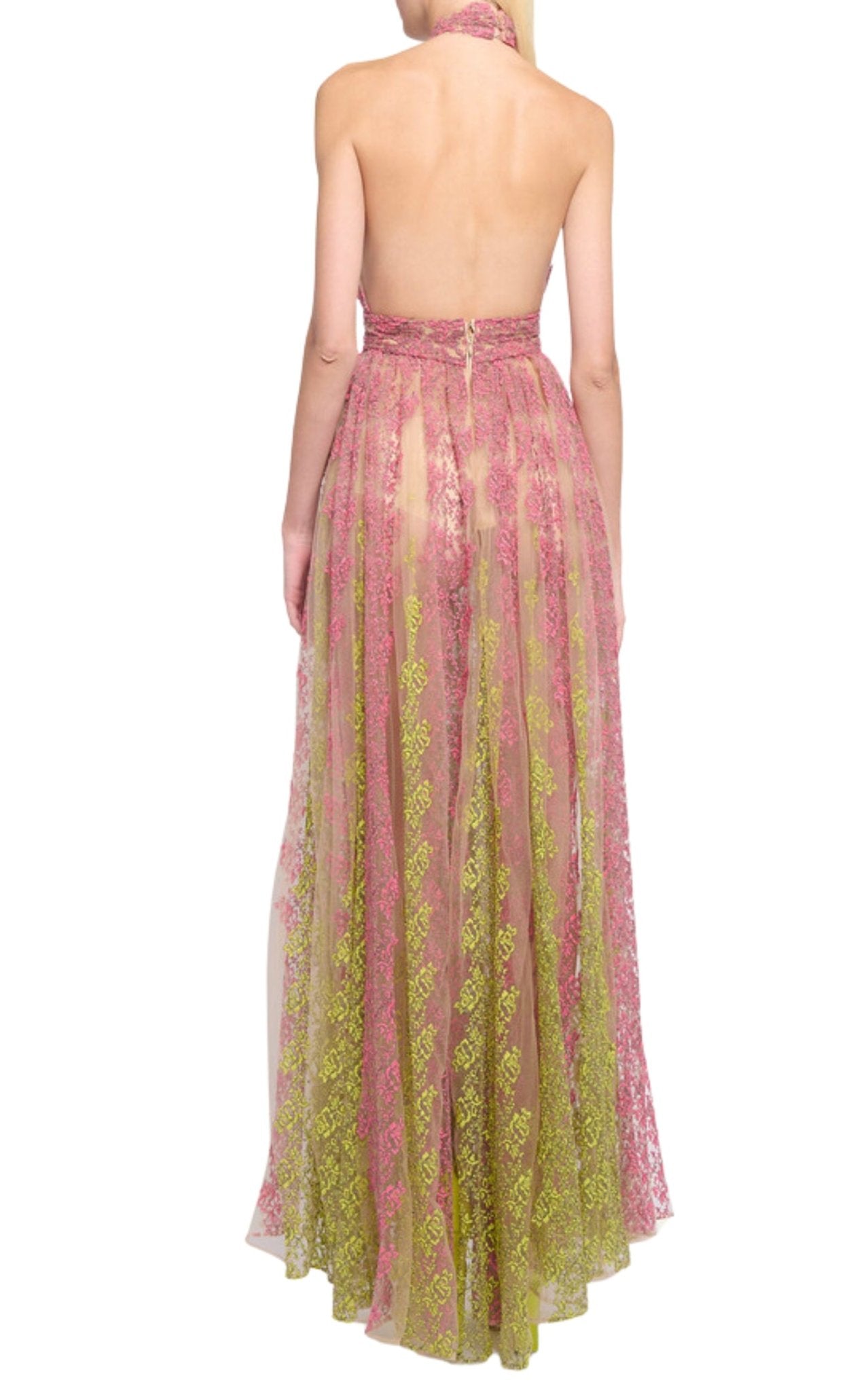 Elie Saab Floral Embroidery Tulle Floral Gown - Runway Catalog