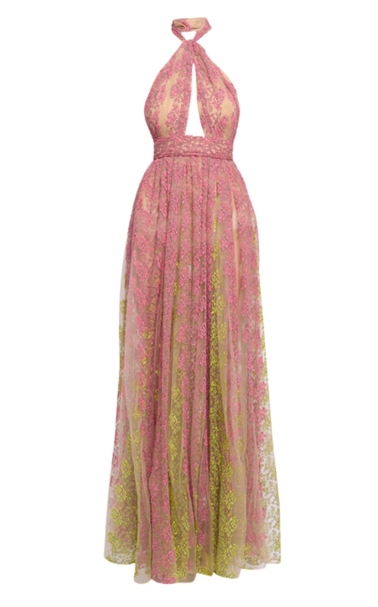 Elie Saab Floral Embroidery Tulle Floral Gown - Runway Catalog