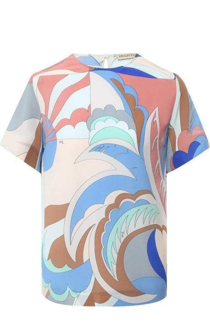 Emilio Pucci Acapulco Print Silk-Twill Top