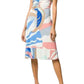 Emilio Pucci Blue Acapulco Print Gathered Silk Blend Dress