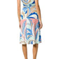 Emilio Pucci Blue Acapulco Print Gathered Silk Blend Dress