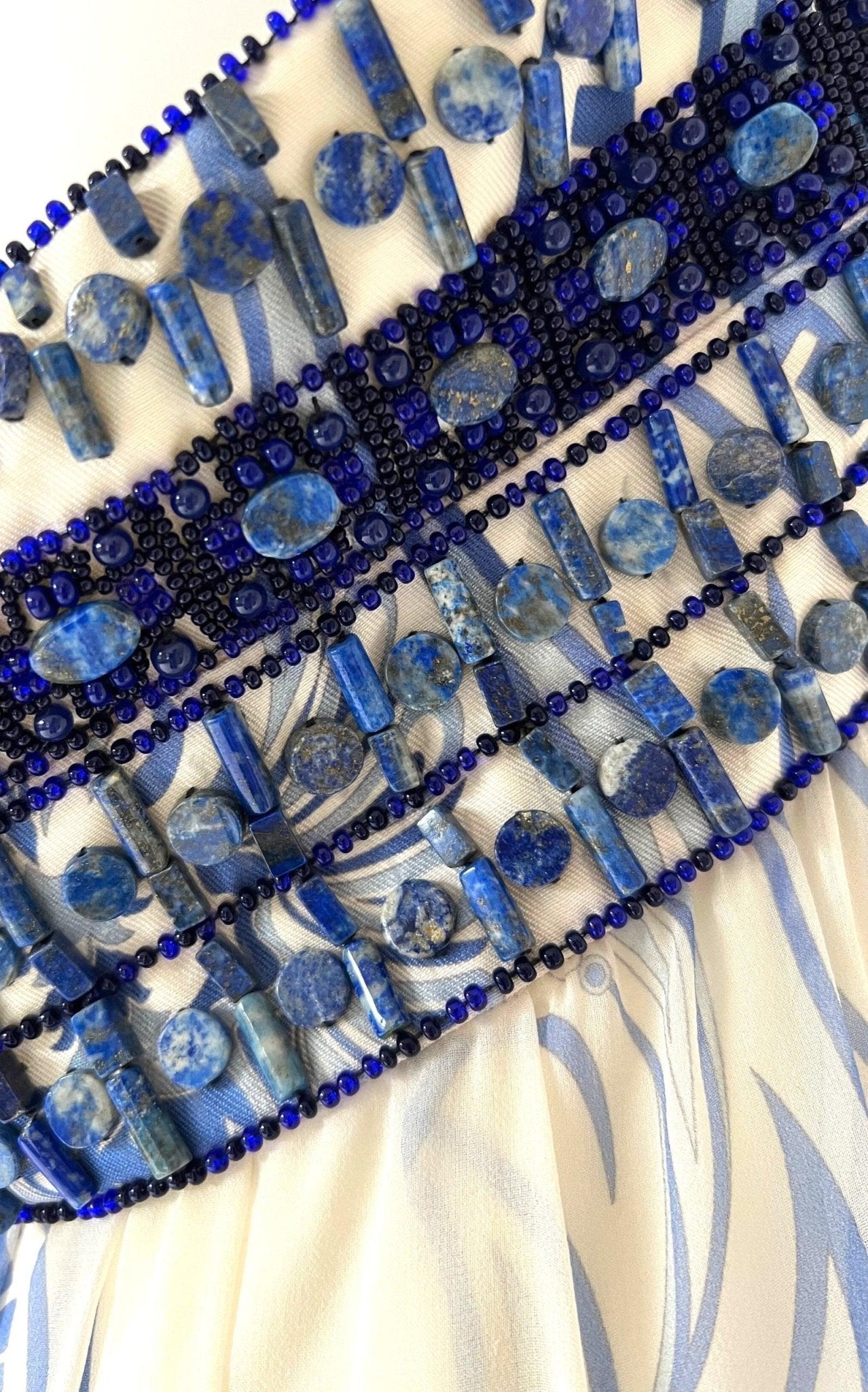 Emilio Pucci Greek Bleach Lazurite Silk Halter Gown Dress - Runway Catalog