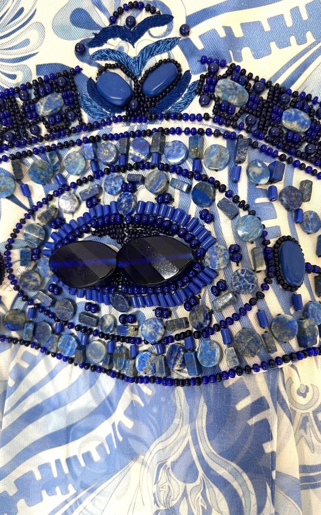 Emilio Pucci Greek Bleach Lazurite Silk Halter Gown Dress - Runway Catalog