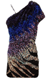 Multi Color Silk One Shoulder Dress Emilio Pucci