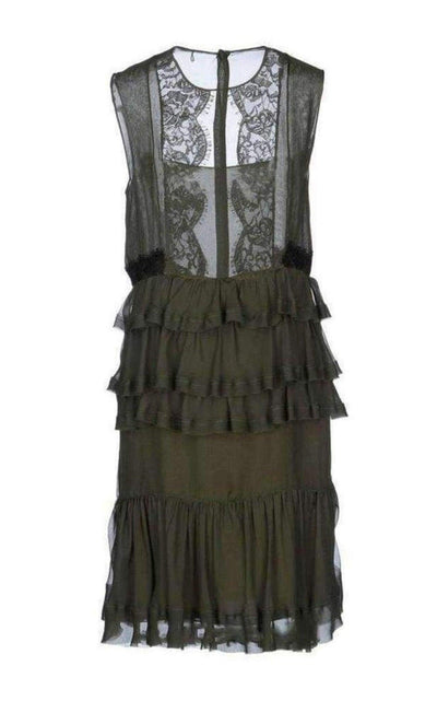 Silk Lace Ruffled Dress Emilio Pucci