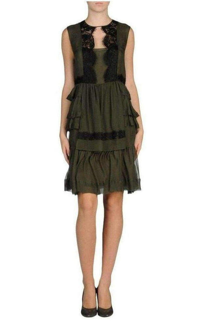 Silk Lace Ruffled Dress Emilio Pucci