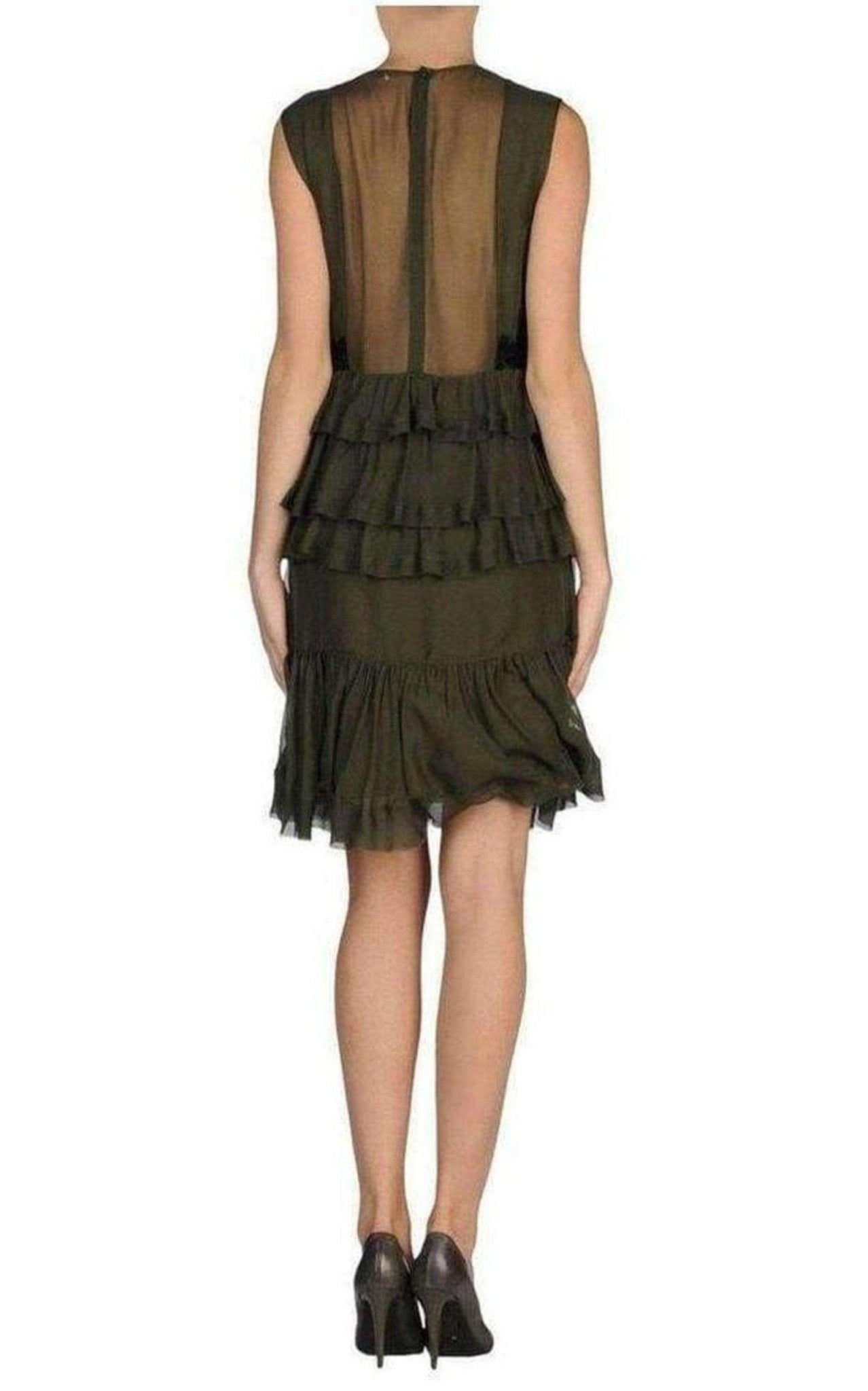 Emilio Pucci Silk Lace Ruffled Dress - Runway Catalog