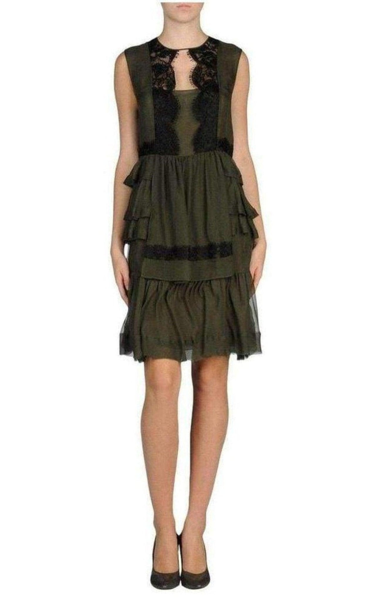 Emilio Pucci Silk Lace Ruffled Dress - Runway Catalog