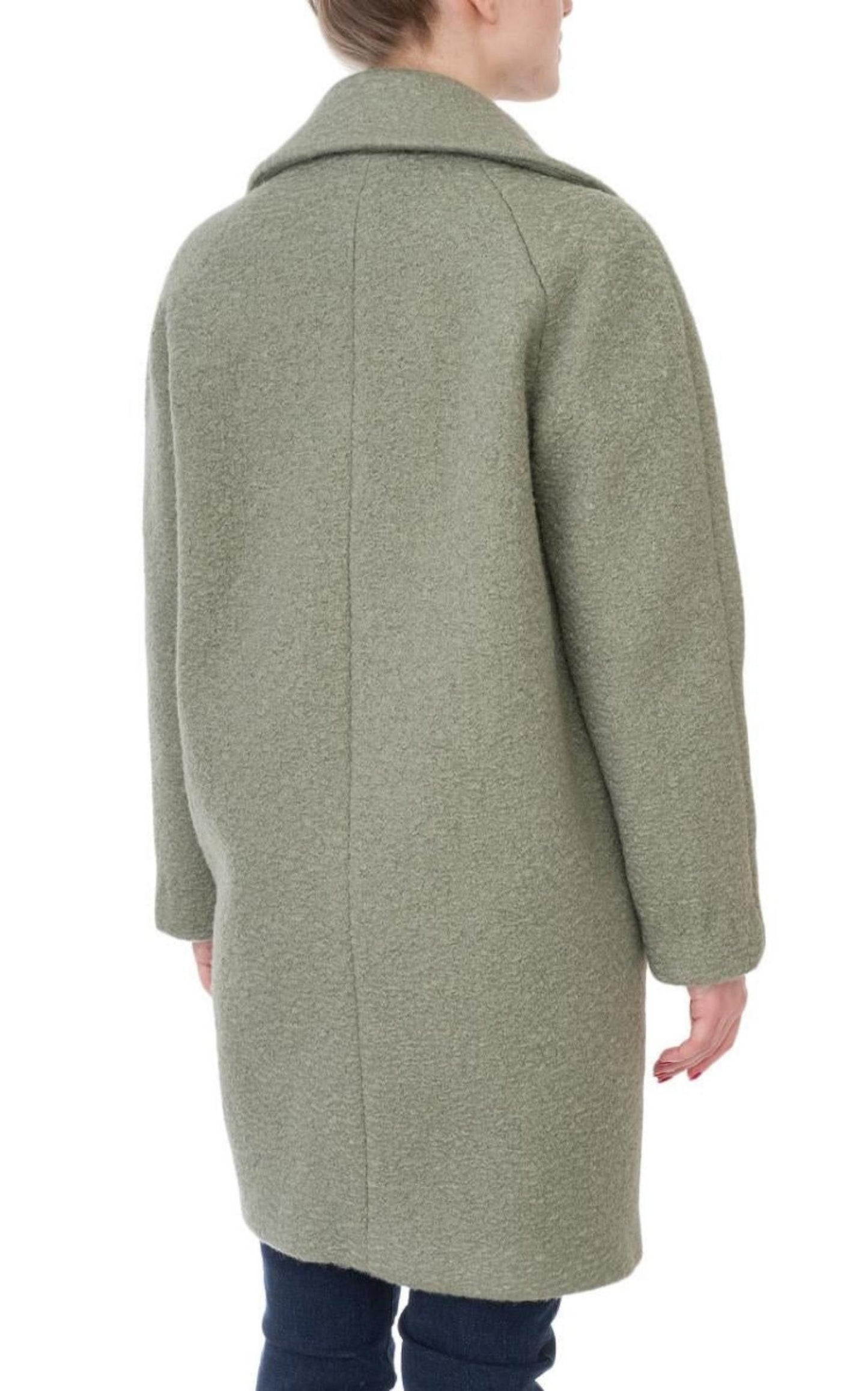 Double-breasted Celadon Green Coat Emporio Armani