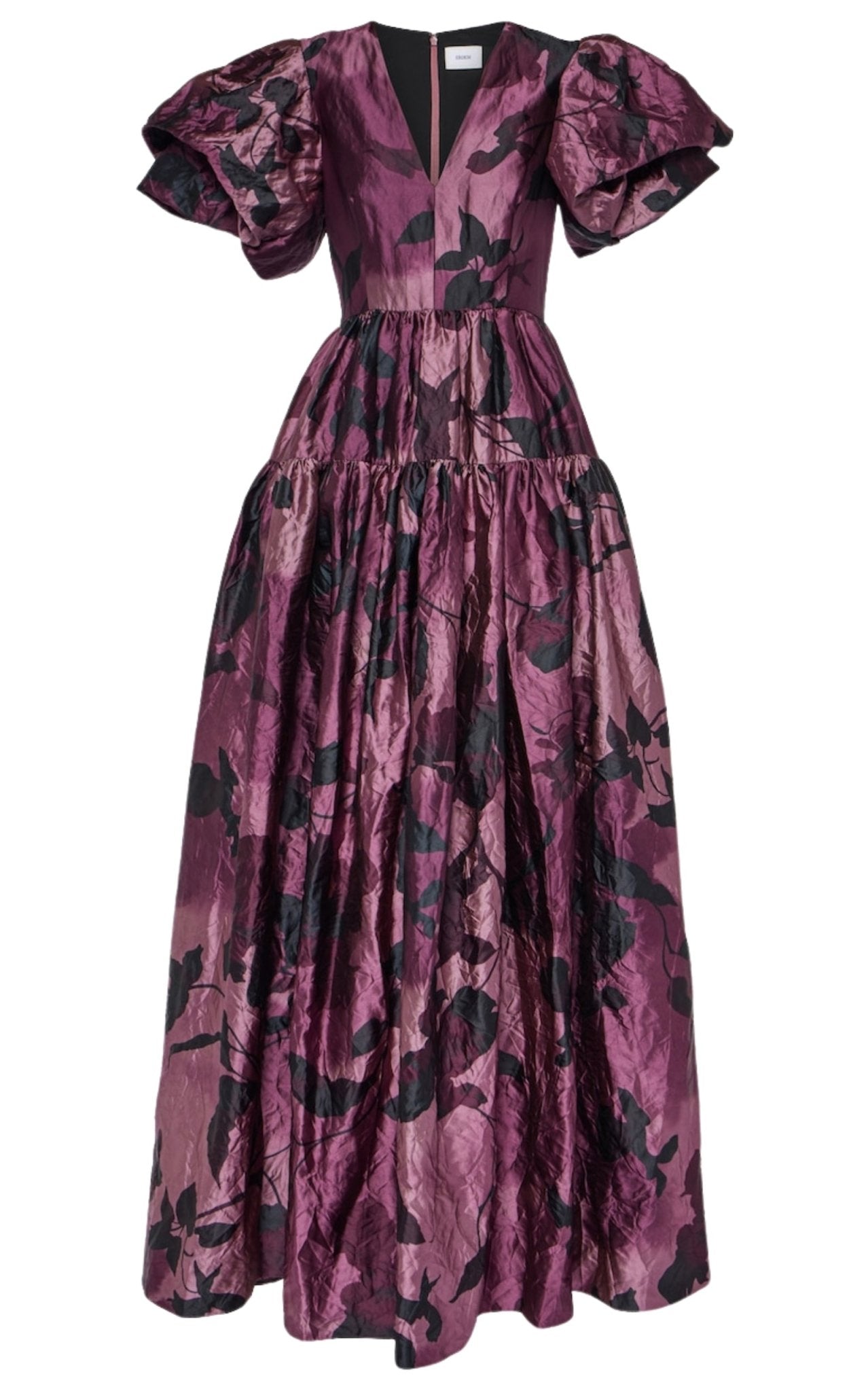 Erdem Purple Floral Satin Gown - Runway Catalog