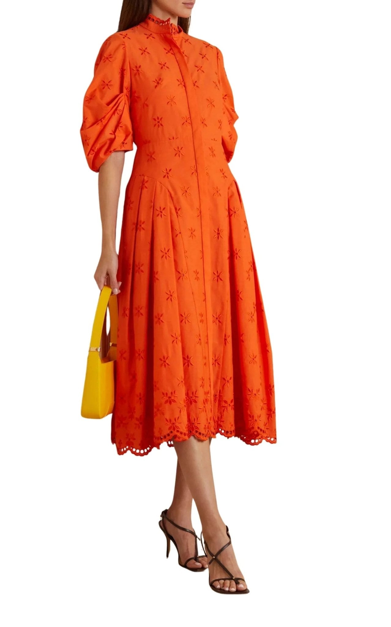 Erdem Zelda Broderie Anglaise Poplin Midi Dress - Runway Catalog