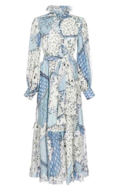 Etro Chio Ruffled Floral - Print Silk - Chiffon Dress - Runway Catalog