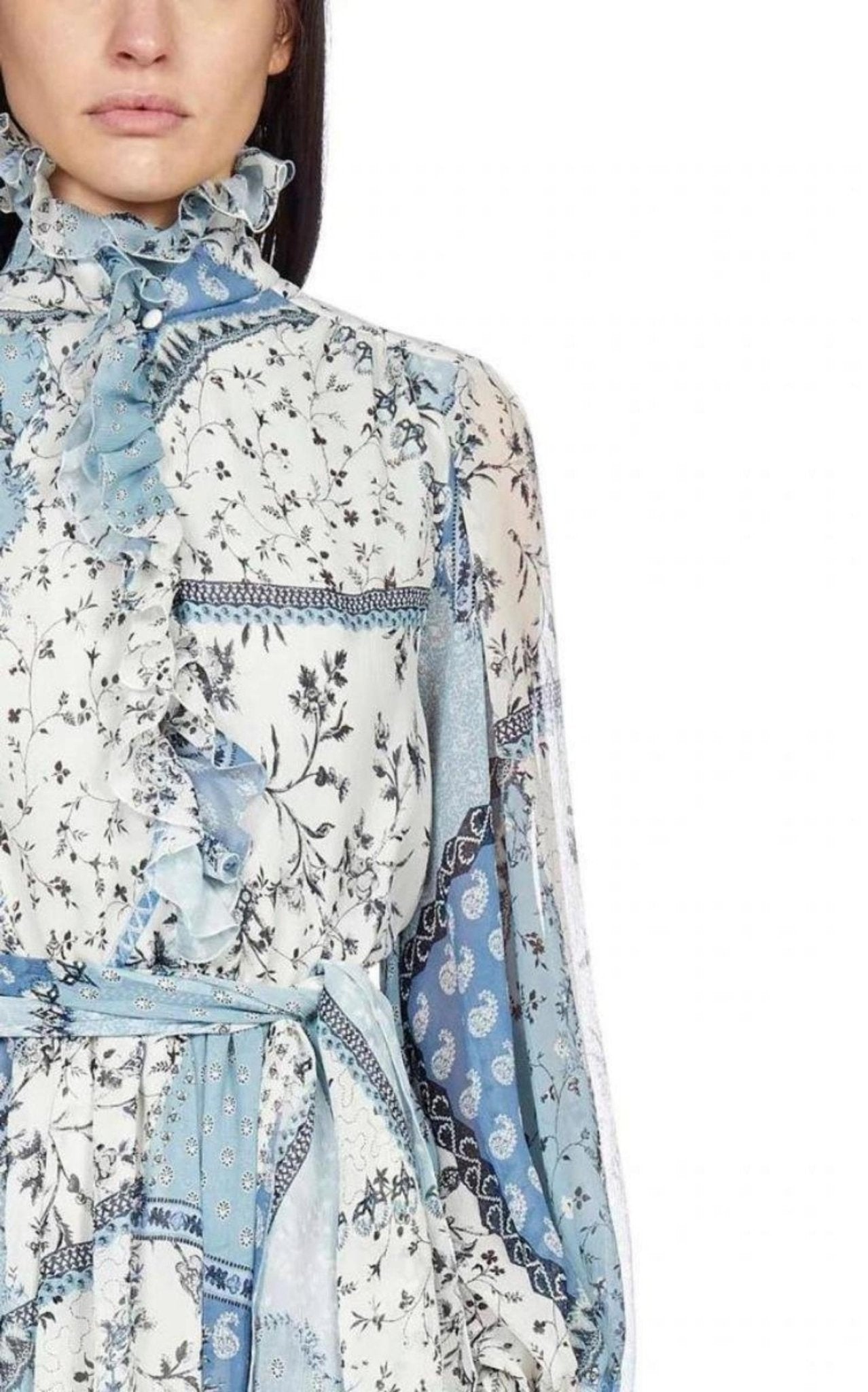 Etro Chio Ruffled Floral - Print Silk - Chiffon Dress - Runway Catalog