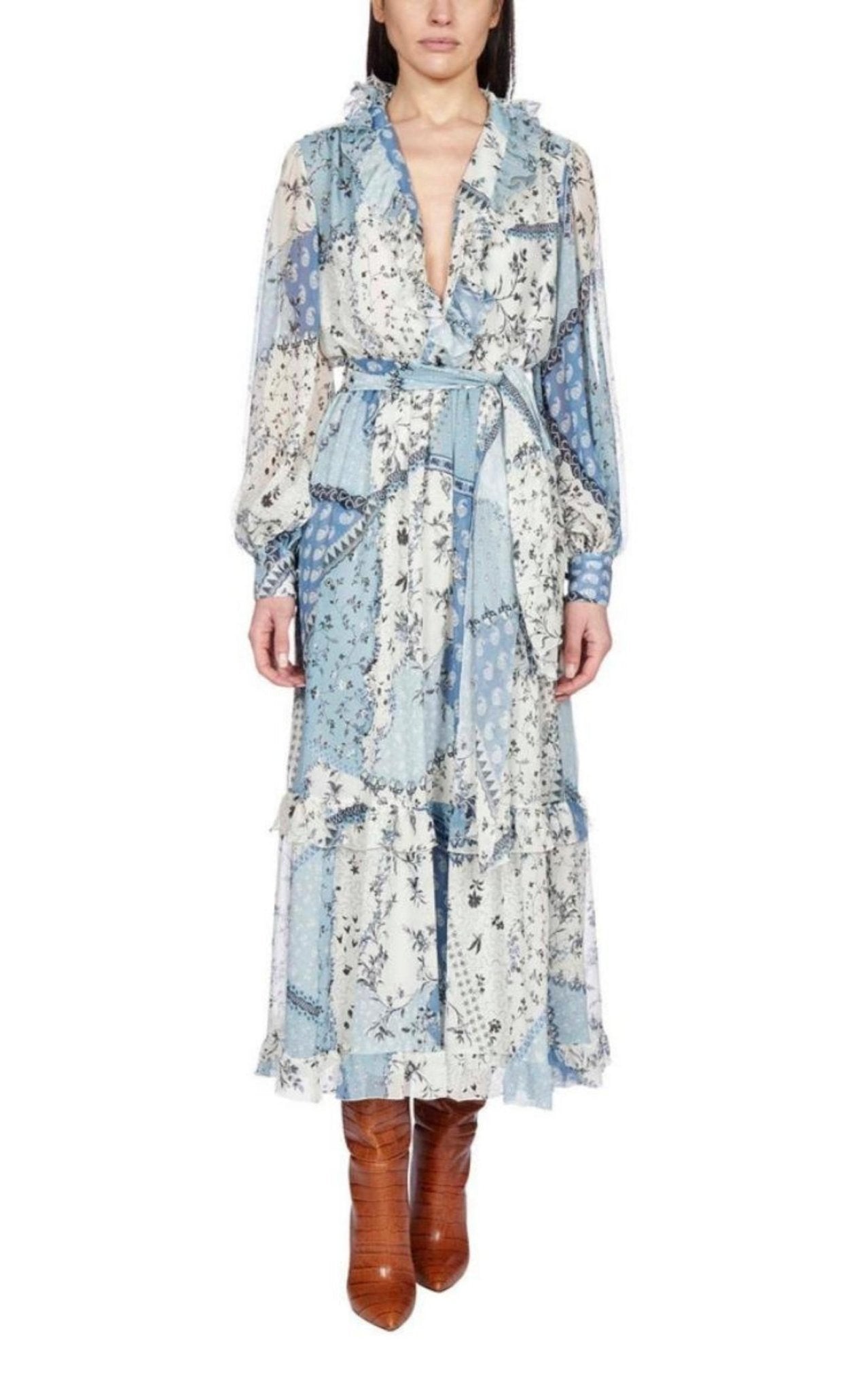 Etro Chio Ruffled Floral - Print Silk - Chiffon Dress - Runway Catalog