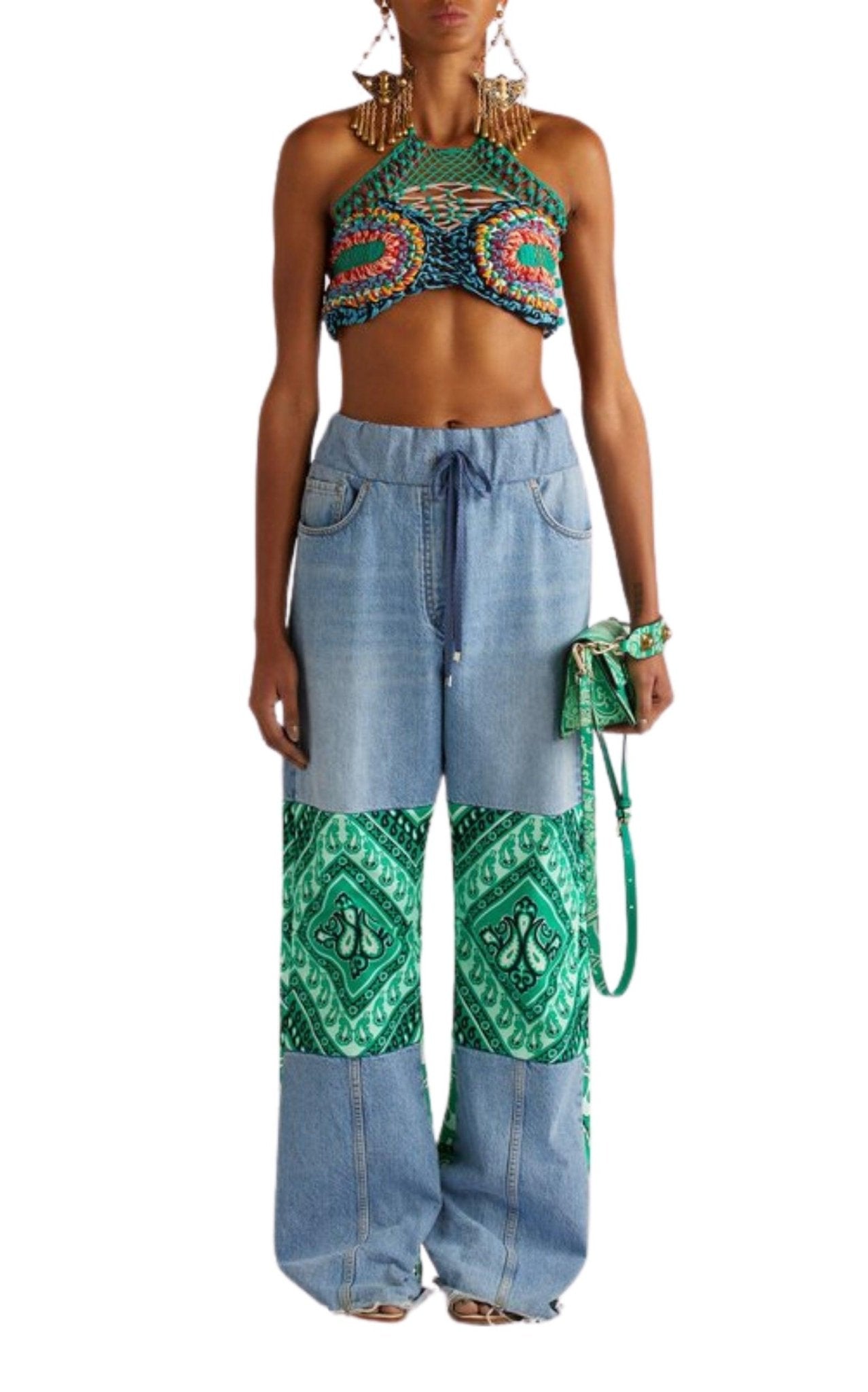 Etro Cropped Crocheted Halterneck Top - Runway Catalog