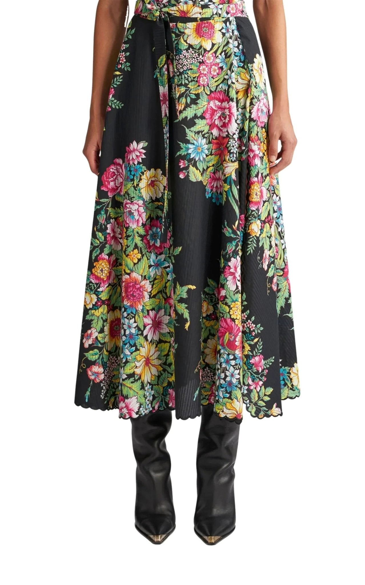 Etro Floral Print Cotton Midi Skirt - Runway Catalog
