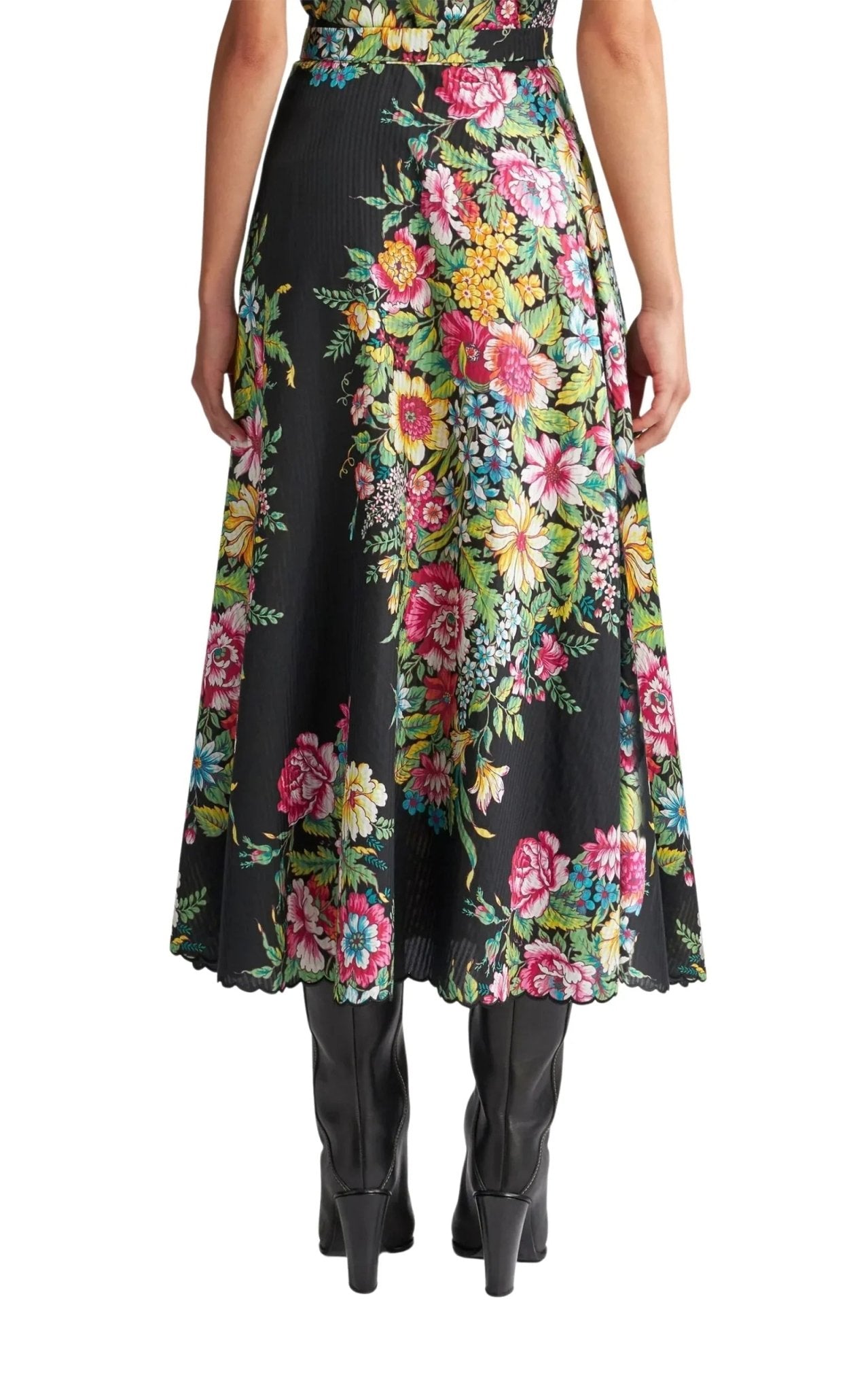 Etro Floral Print Cotton Midi Skirt - Runway Catalog