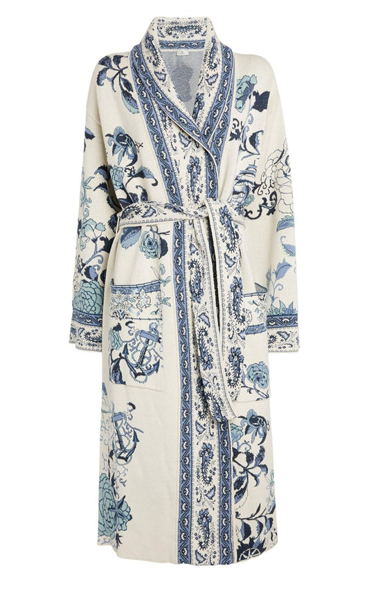 Floral Print Wrap Coat Etro