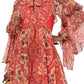 Paisley-print Ruffle Silk Gown Etro