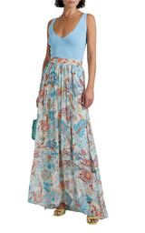 Pleated Floral Print Maxi Skirt Etro