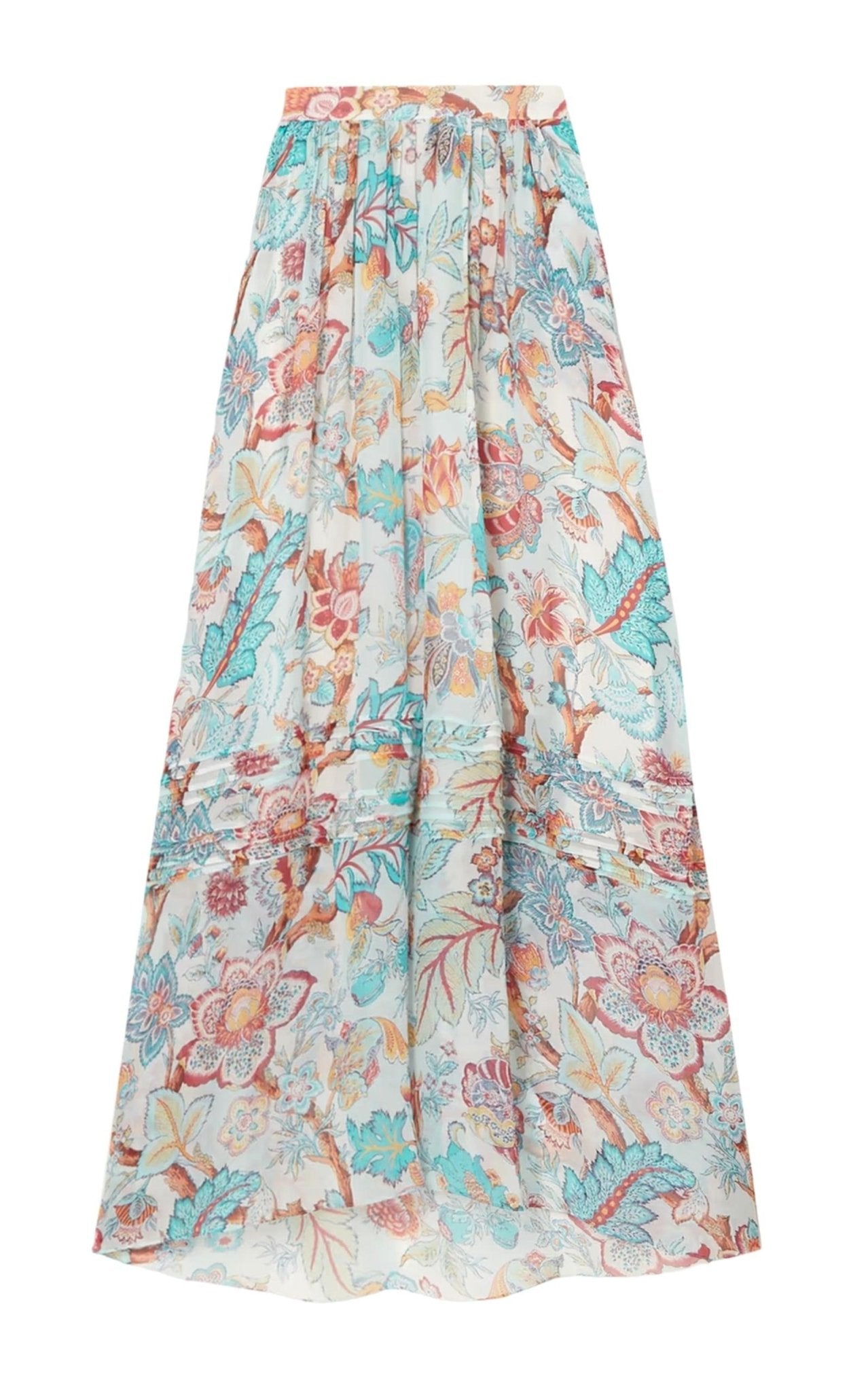 Etro Pleated Floral Print Maxi Skirt - Runway Catalog