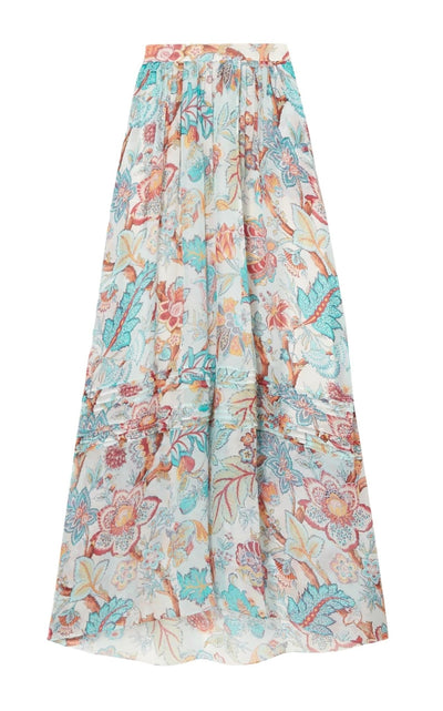 Etro Pleated Floral Print Maxi Skirt - Runway Catalog