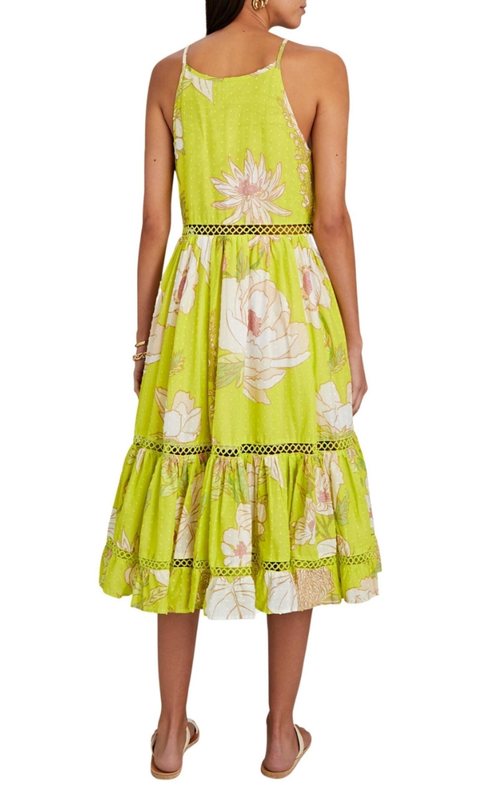 Neon Garden Cotton Midi Dress Farm Rio