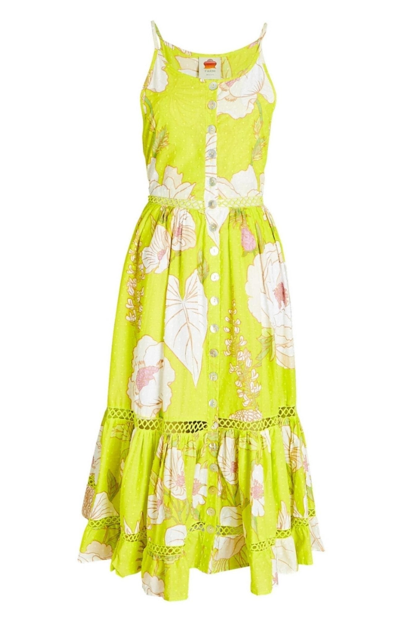 Farm Rio Neon Garden Cotton Midi Dress - Runway Catalog